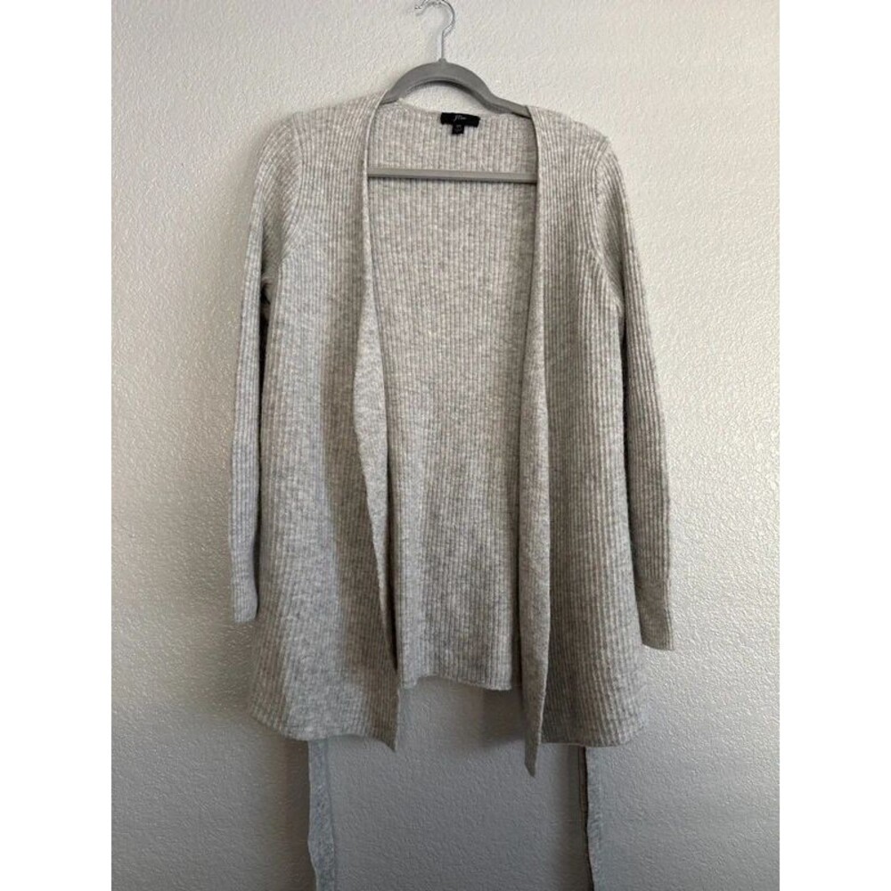 J Crew gray cardigan with belt